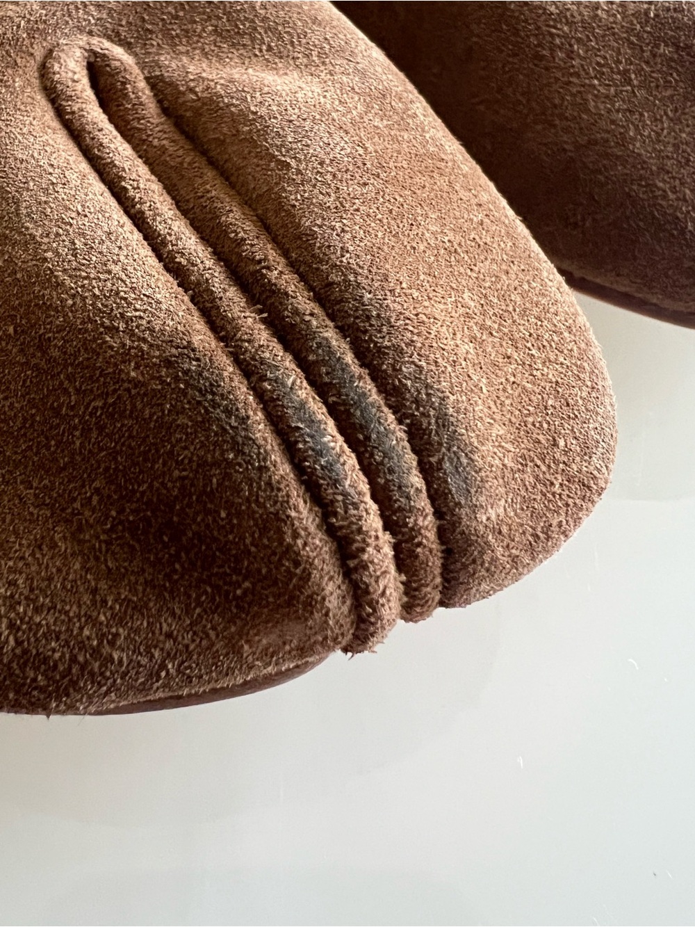 HOME WORK ATELIER Tabi Ballet Flats Suede Brown Minimalist Shoes - Picture 15 of 16